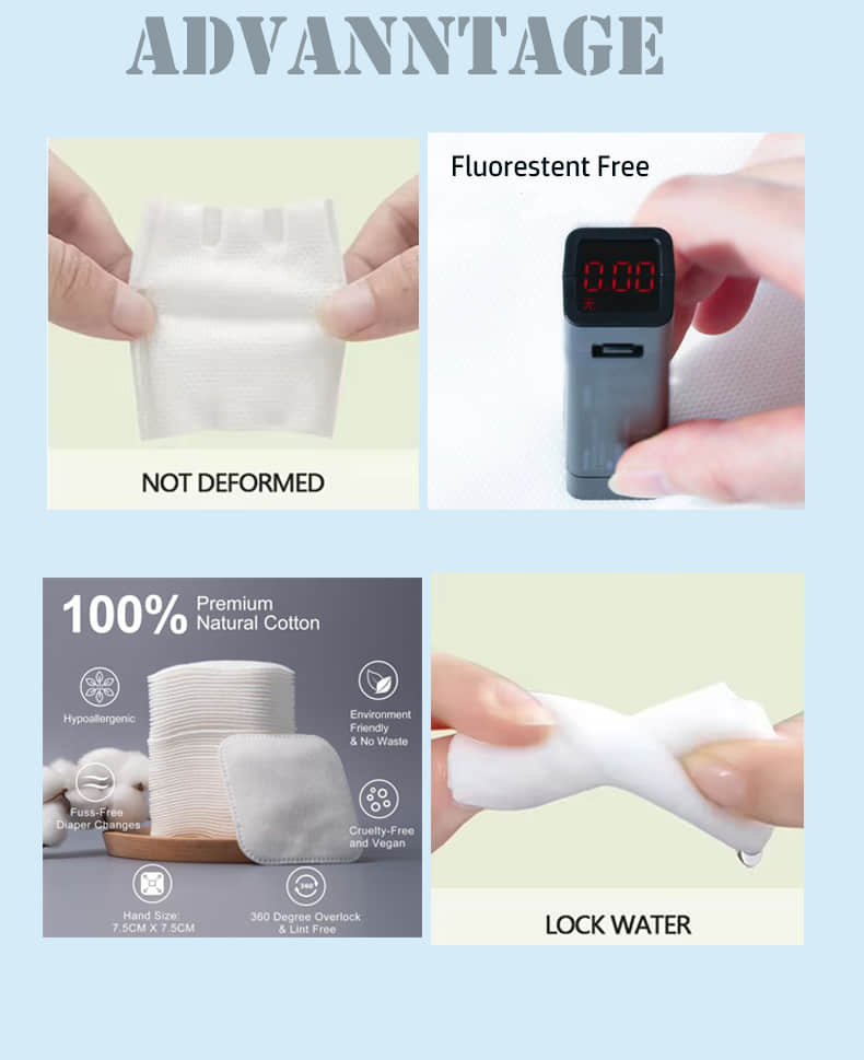 OEM Disposable Round Cosmetic cotton pads soft absorbent makeup remover Cotton Pads