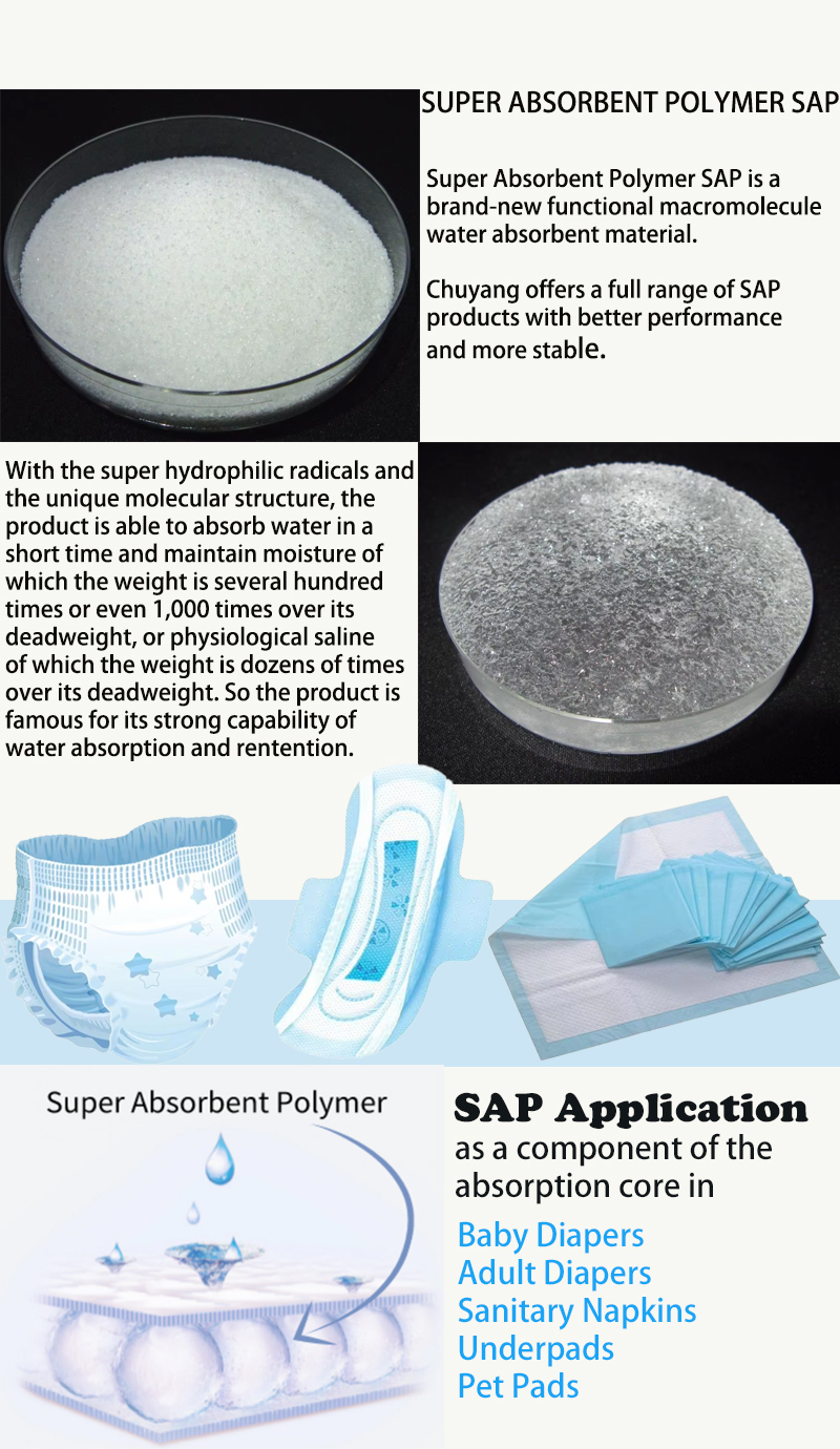 Super absorbent SAP for Diaper raw materials Pet Pad Lady Sanitary Napkin panty liner Super absorbent SAP for Diaper raw materials Pet Pad Lady Sanitary Napkin panty liner