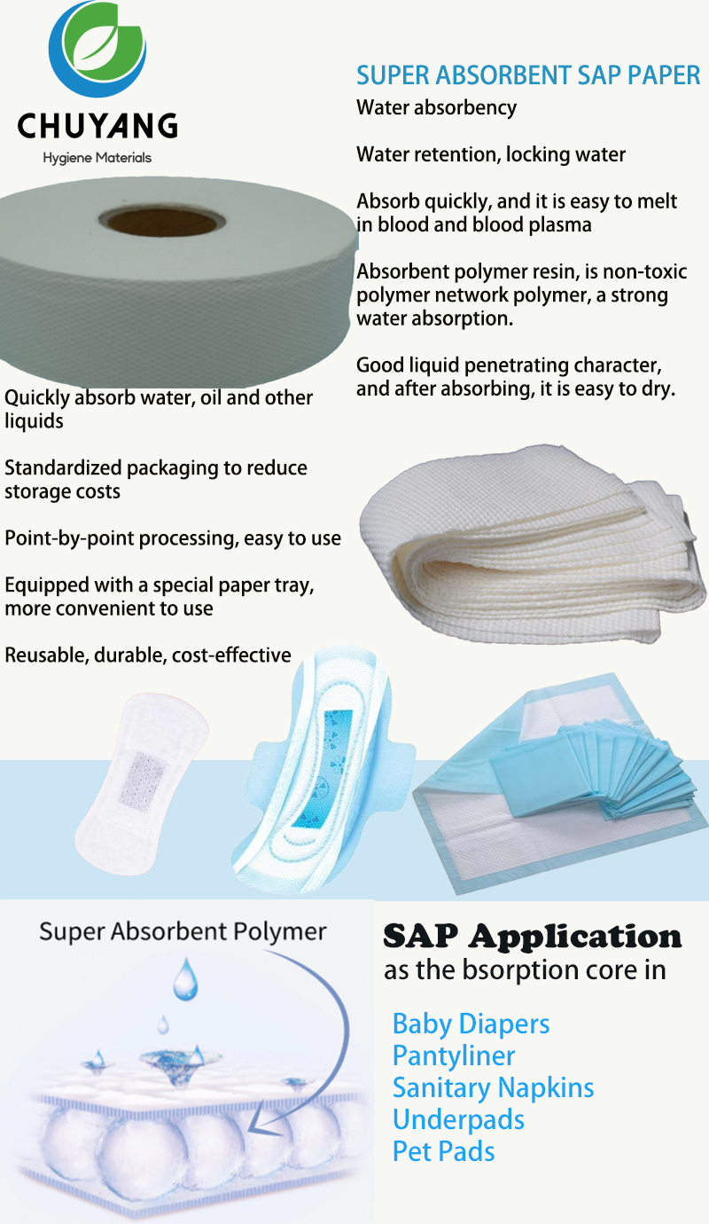 Good Absorbent High-Absorbency Wood Pulp Sheet SAP paper for sanitary napkin pads Good Absorbent High-Absorbency Wood Pulp Sheet SAP paper for sanitary napkin pads