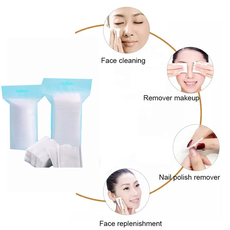Disposable facial cleansing cotton square makeup removers pads hypoallergenic 100% pure cotton Disposable facial cleansing cotton square makeup removers pads hypoallergenic 100% pure cotton