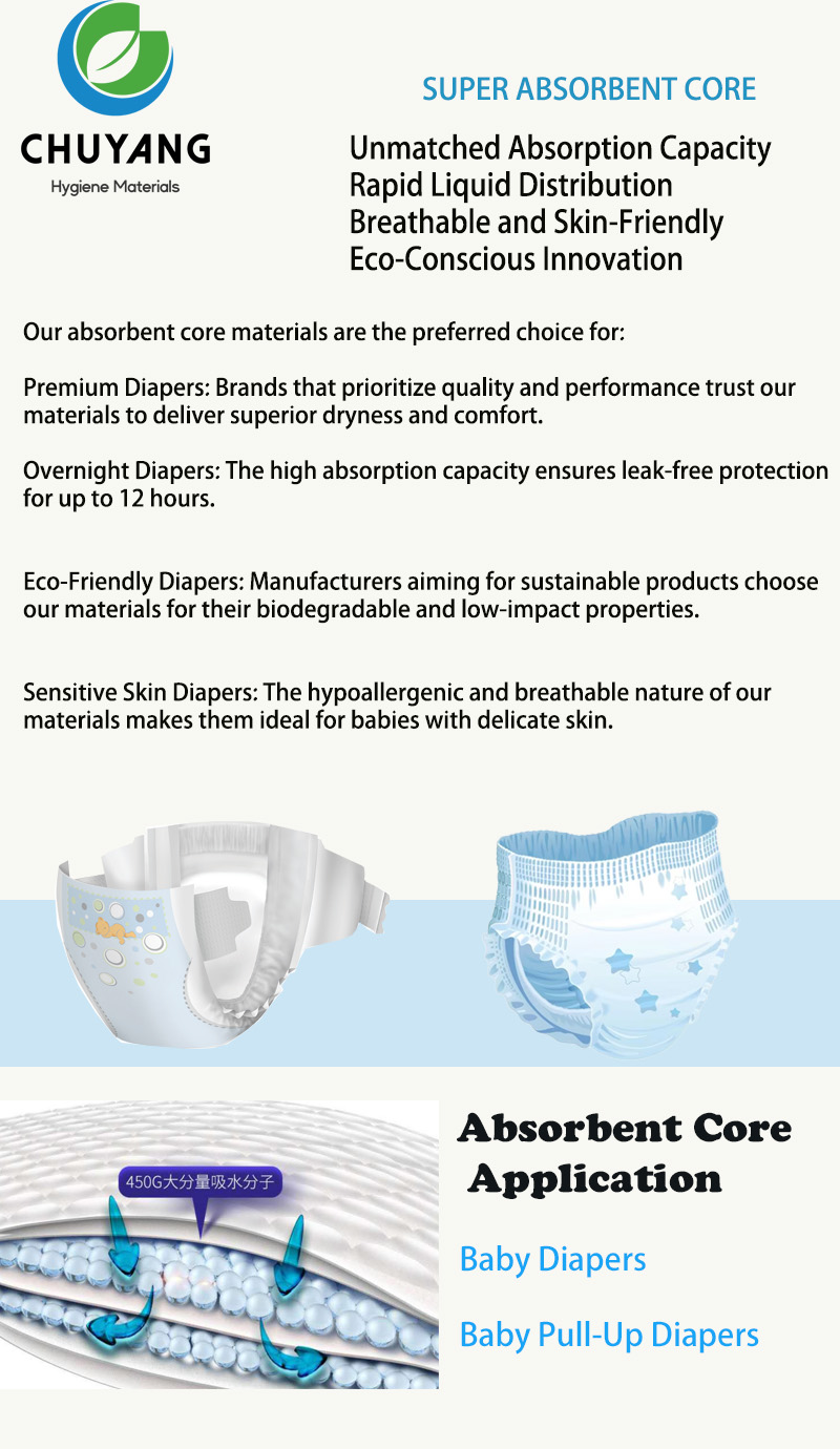 Diaper Core Material Ultra-thin Super Absorbent SAP Core for Baby Diaper Diaper Core Material Ultra-thin Super Absorbent SAP Core for Baby Diaper