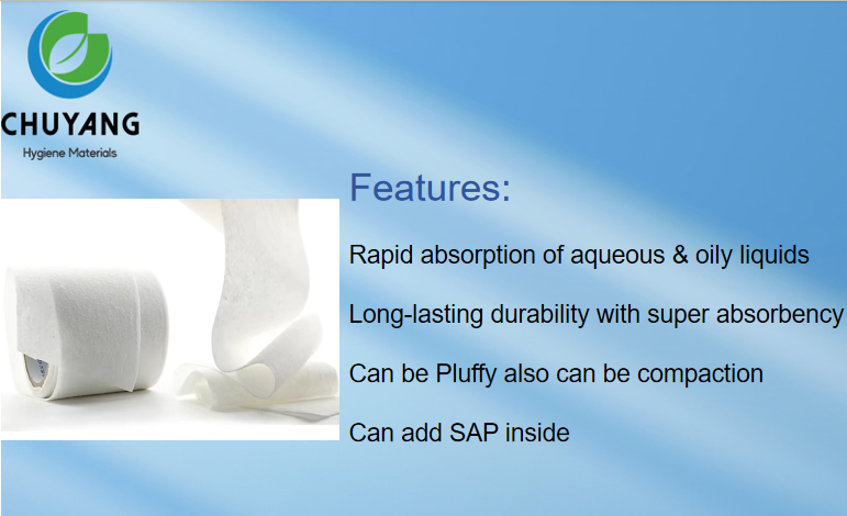 Jumbo Roll Airlaid Paper Napkin for Hygiene Products Sanitary Napkin 