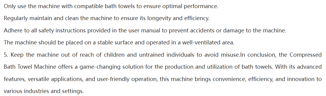 High Speed Automatic Compressed Bath Towel Machine High Speed Automatic Compressed Bath Towel Machine