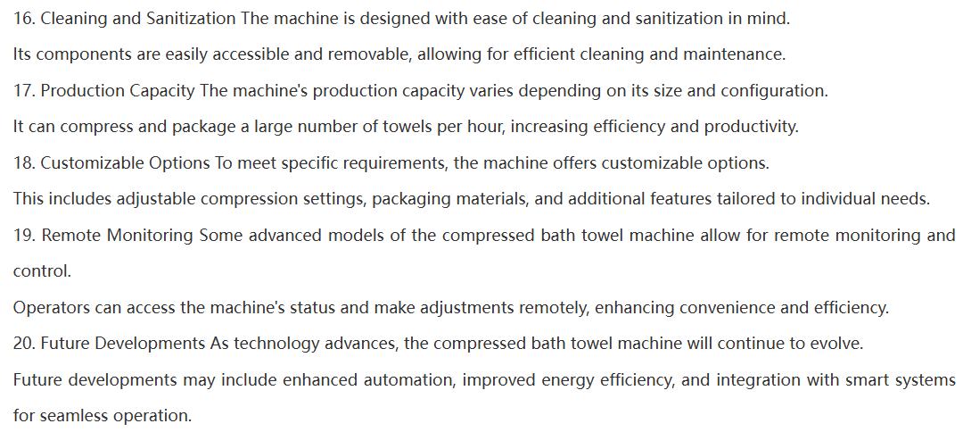 High Speed Automatic Compressed Bath Towel Machine High Speed Automatic Compressed Bath Towel Machine