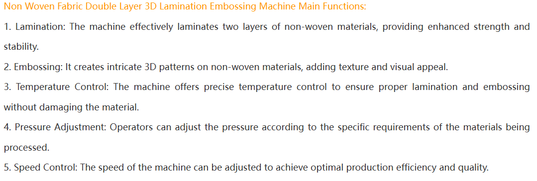 Non woven Fabric Double Layer 3D Lamination Embossing Machine Non woven Fabric Double Layer 3D Lamination Embossing Machine