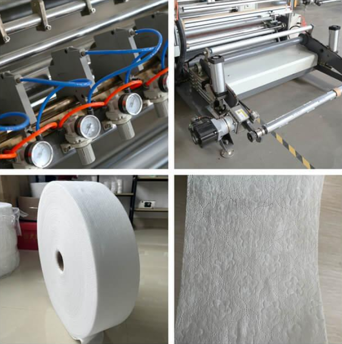 Non woven embossing & perforating slitting machine(Double unwinder and double rewinder) Non woven embossing & perforating slitting machine(Double unwinder and double rewinder)