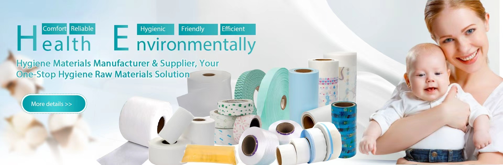 Hygiene Raw Materials for Diapers & Sanitary Products | One-Stop Supply Solution Hygiene Raw Materials for Diapers & Sanitary Products | One-Stop Supply Solution