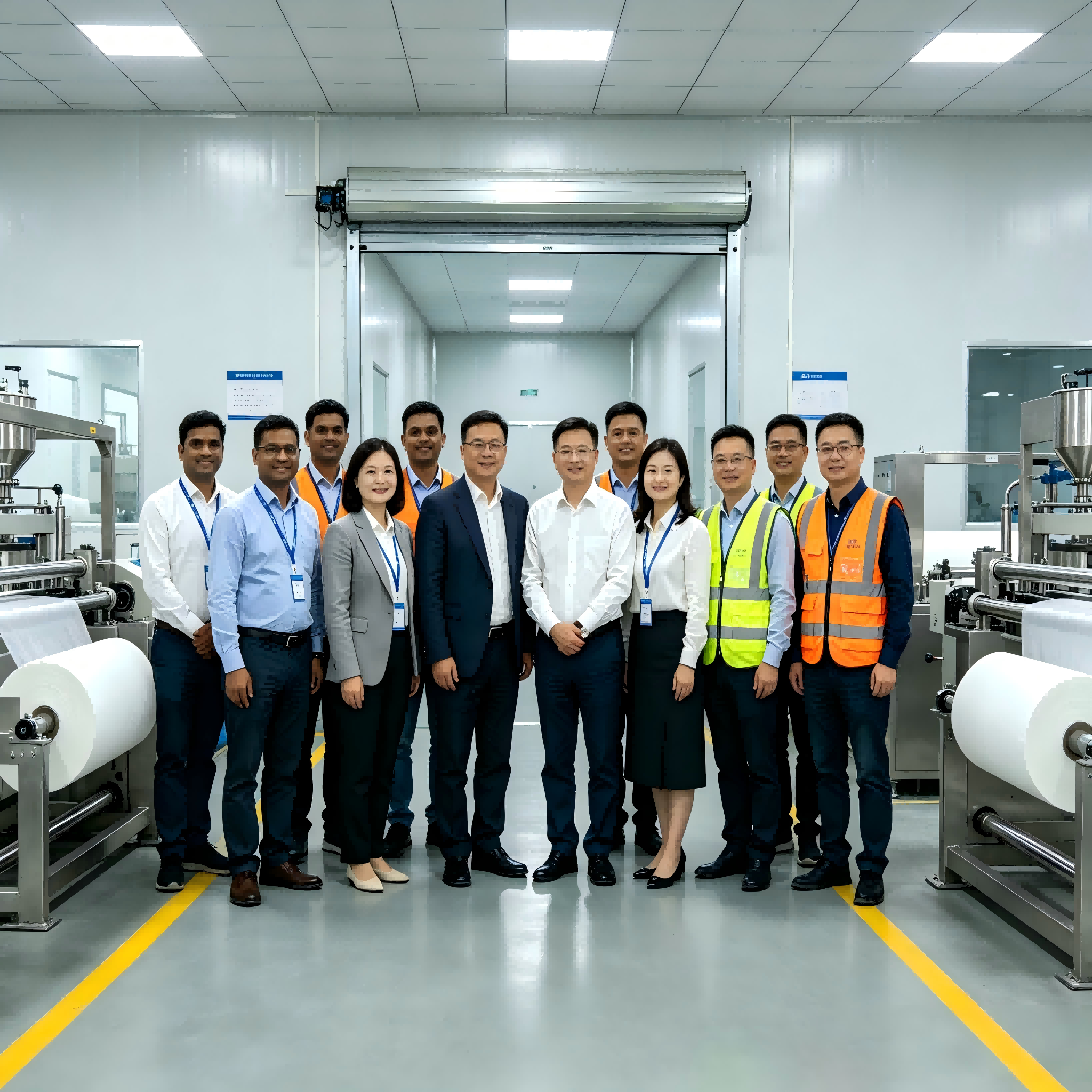 Indian Clients Visit Our Nonwoven Factory | Diaper & Sanitary Napkin Raw Materials