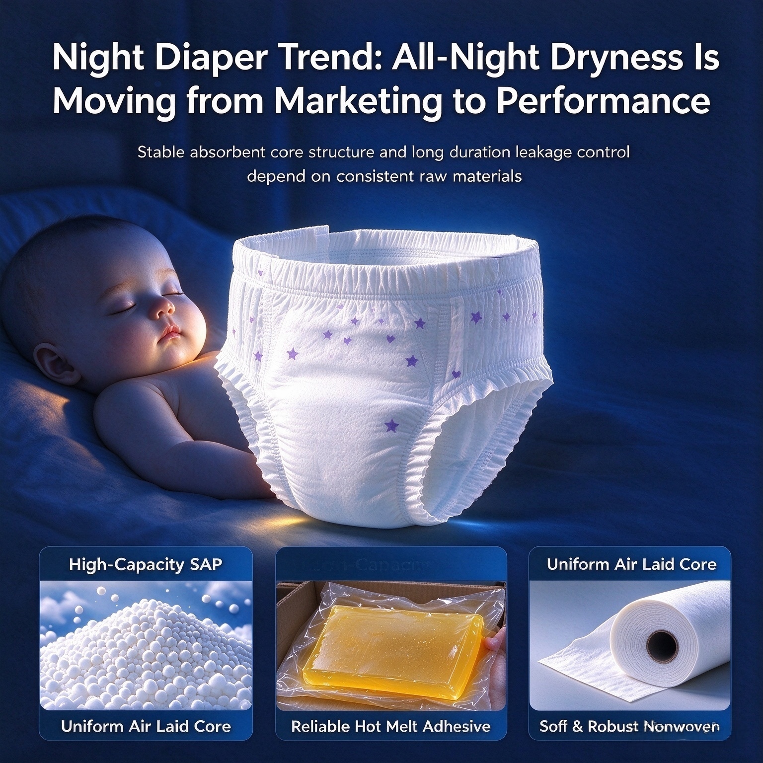 All-Night Dryness: The New Growth Trend for Baby Diaper Hygiene Materials | Chuyang